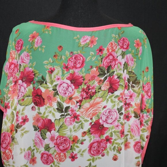 Bobeau Elegant Floral Flowing Women's Top - Picture 8 of 14